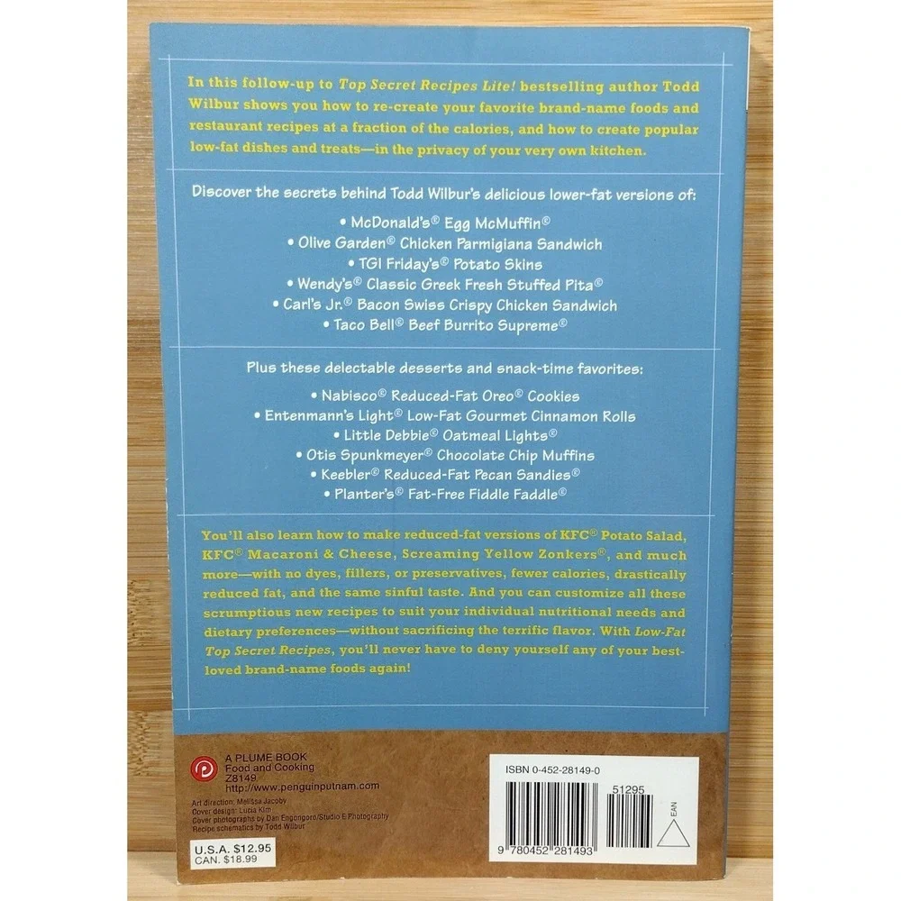 Low-Fat Top Secret Recipes by Todd Wilbur (2000 Paperback) First Printing SIGNED